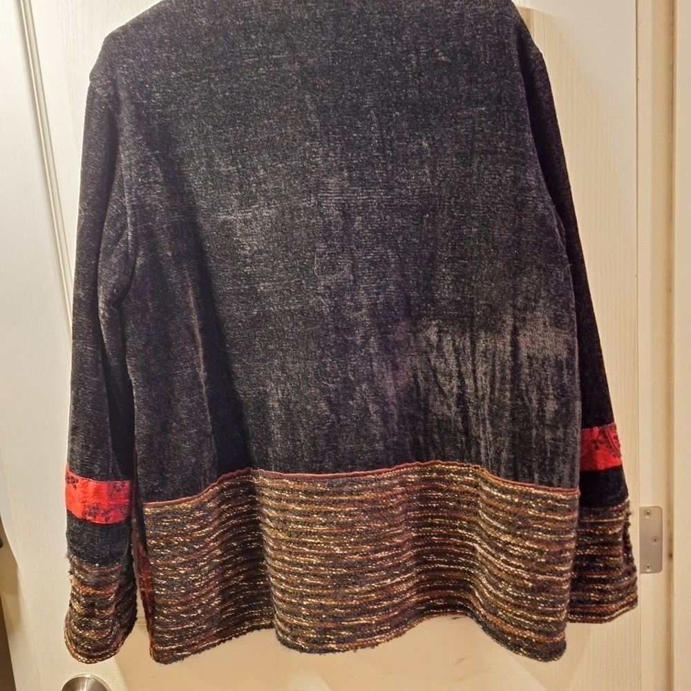 Timbuktu Station Black Red Patchwork Jacket Medium - Picture 2 of 7